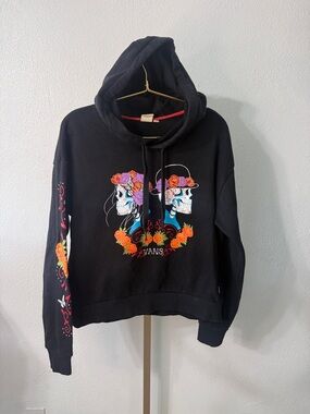 Vans-Dia de los Muertos Black Hoodie- small- slight crop